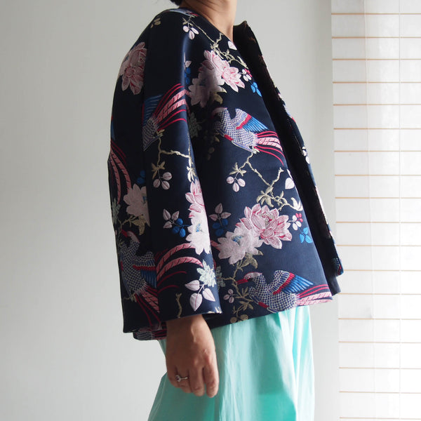 <RS18J07G-001> ORIENTAL BIRDS Woven Textile Jacket