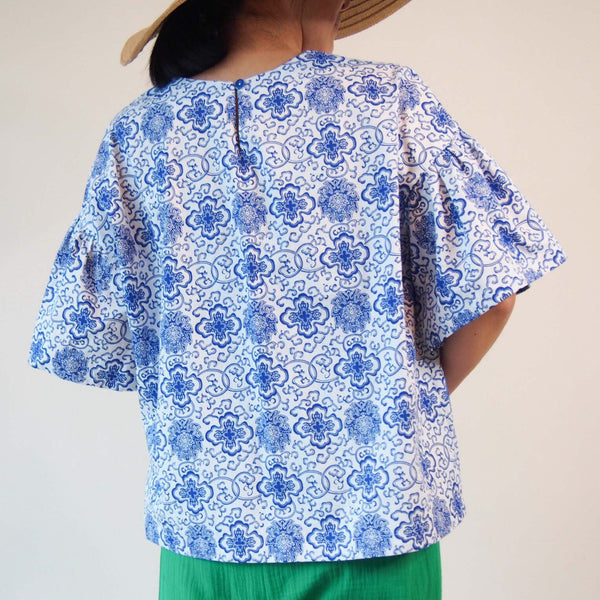 <RS18T13-002> OKINAWA Top Frilled Sleeves